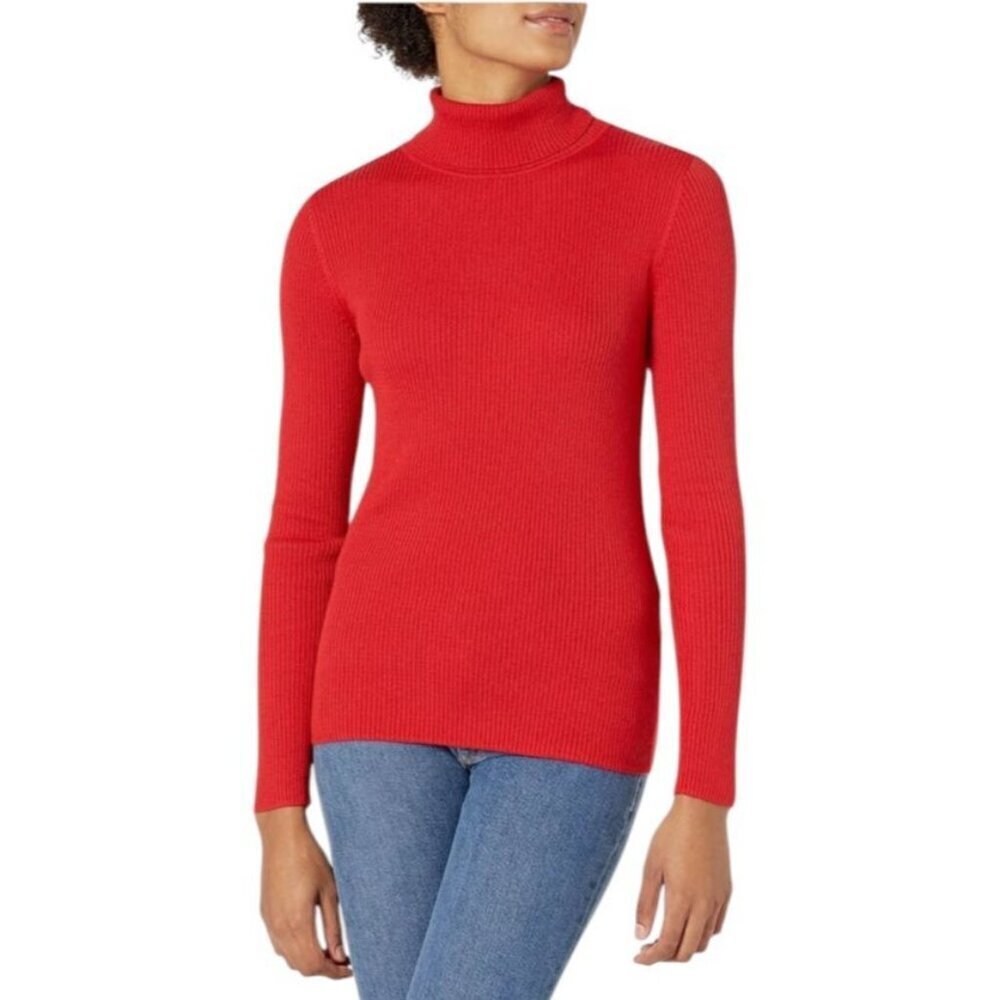 AMAZON ESSENTIALS Women’s Ribbed Slim Fit Lightweight Turtleneck Sweater (XL)